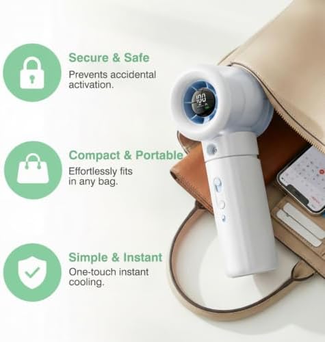 Handheld Turbo Misting Fan with LED Display & Safety Lock - Image 5