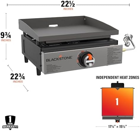 Blackstone 2142 Original 17” Tabletop Griddle with Low-Maintenance Stainless Steel Front Plate, Powder Coated Steel, Black - Image 3
