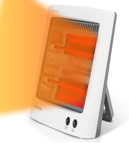 Infrared Heater, Portable Electric Heater, Space Heater for Indoor Use, Radiant Heat for Home Office, Two Heat Settings with Foldable Holder, Overheat and Tip-over Protection by WelcometoSONBIONFamily