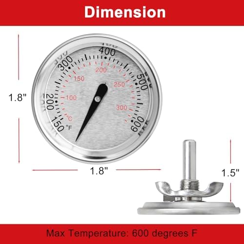 DELSbbq 60540 Grill Thermometer for Weber Spirit II/I, Q Series, 22" Kettle - Image 2