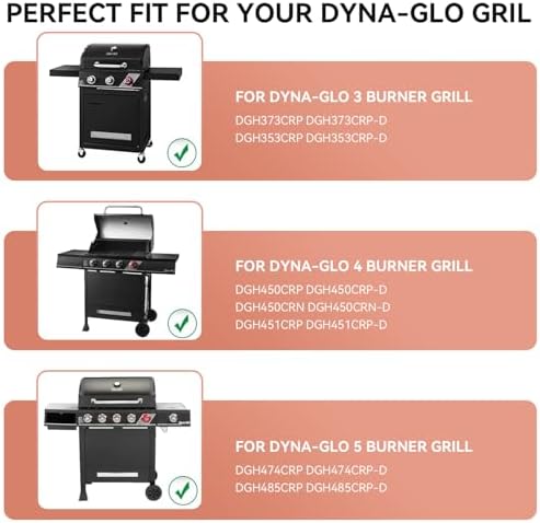 Grill Heat Plate Replacement for Dyna-Glo 5 Burner DGH474CRP DGH485CRP DGH483CRP, Dyna-Glo 4 Burner DGH450CRP Grills, Porcelain Steel Heat Plate for Revoace GBC1793W, 5 Pack - Image 2