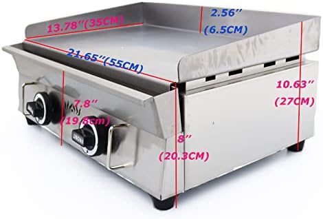 Commercial LPG Gas Griddle with Pressure relief valve Grill Griddle Tabletop Flat Top Countertop Restaurant Griddle Grill Teppanyaki Grill - Image 4