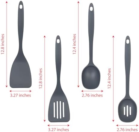 Glad Cooking Kitchen Utensils Set – 7 Pieces, Nylon Tools for Nonstick Cookware, Gray - Image 3