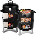 Outvita Vertical 18.5 Inch Steel Charcoal Smoker, 3-in-1 Portable Grill by Outvita
