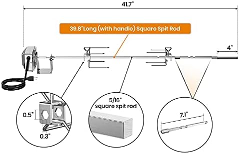 onlyfire Stainless Steel Grill Rotisserie Kit for Weber Genesis Grills - Image 3