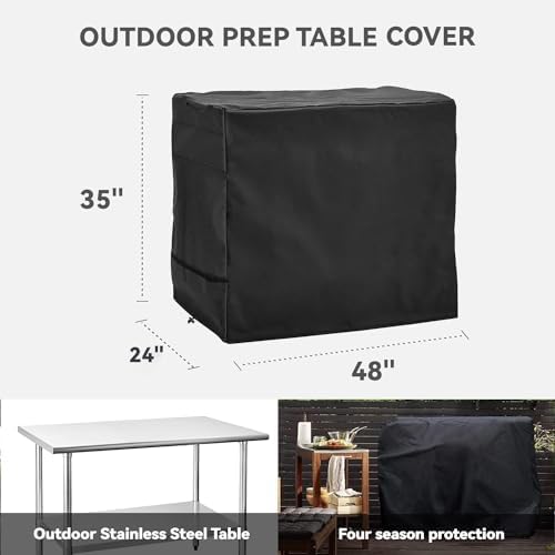 Outdoor Prep Table Cover for Outdoor Stainless Steel Table, Black - Image 2