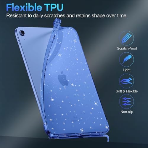 Clear Glitter Blue Case for iPad A16 11th/10th Gen 11/10.9" 2025/22 - Image 6