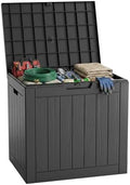 PatioZen 36 Gallon Deck Box,Waterproof Resin Outdoor Storage Boxes, Outside Storage Lockable Container for Garden Tools,Indooor Cushions,Accessories (Black) by OutdoorLivingPerfected