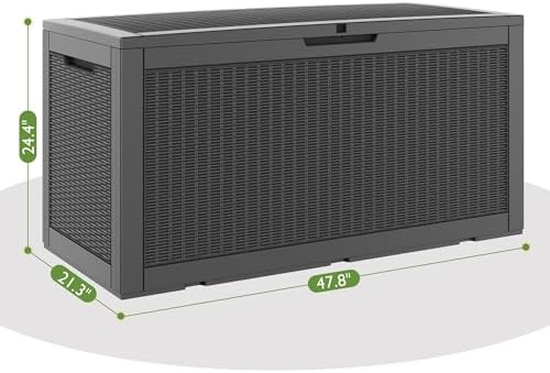 Outdoor Storage Waterproof Deck Box for Patio (100 Gallon, Black) - Image 2