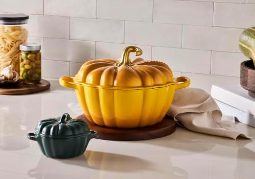 Le Creuset Enameled Cast Iron Signature Pumpkin Cocotte, 4 qt., Nectar - Image 5