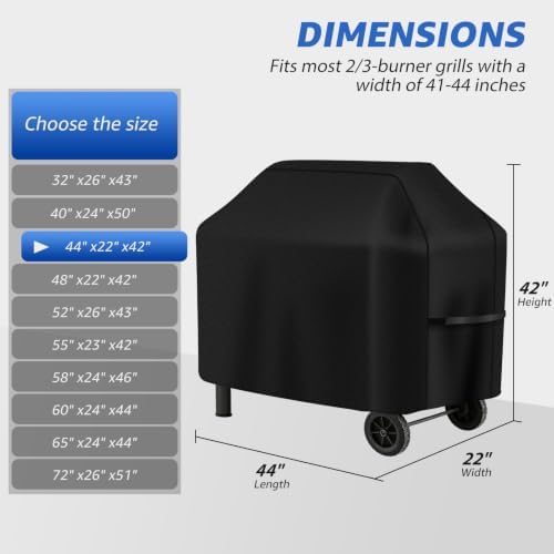 Perfect Grill Cover for Outdoor Grills Waterproof Rip-Proof Weather Resistant for Reliable Protection Griddle Cover Easy to Clean Adjustable Hem Drawstring Fade Resistant (Brown, 44) - Image 2