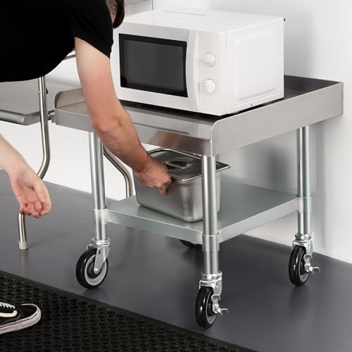 HARDURA Stainless Steel Equipment Stand with Casters 24"X24" - Image 3
