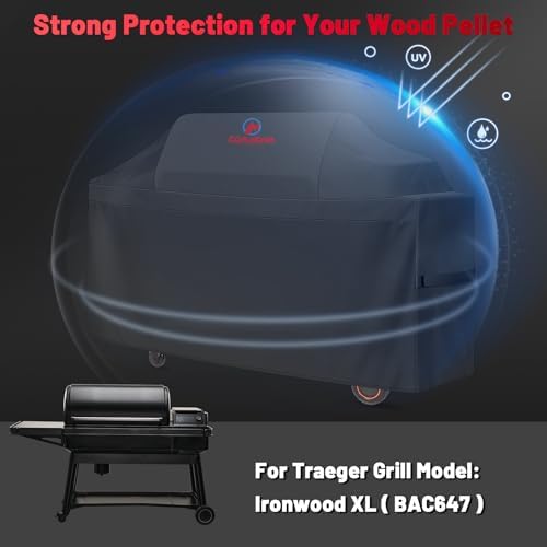 Comnova Grill Cover for Traeger Ironwood XL - Premium Wood Pellet Smoker Cover for Traeger Waterproof & Heavy Duty, 600D Pellet BBQ Cover Accessory for Treager Ironwood XL Grills (BAC647) - Image 5