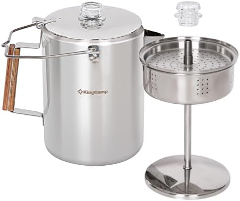 KingCamp Percolator Coffee Pot,304 Stainless Steel,Large Capacity,12 Cup by KingCamp