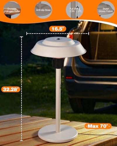 Electric Patio Heater, 1500W Portable Tabletop Infrared Heater - Image 7