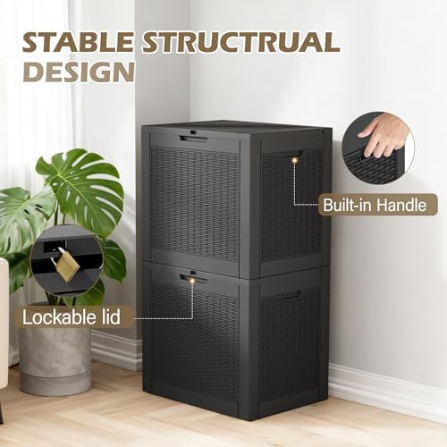 Outdoor Storage Waterproof Deck Box for Patio (31 Gallon, Black) - Image 5