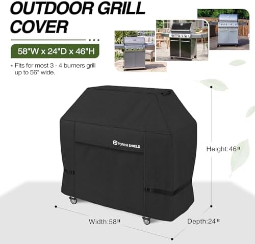 Porch Shield Waterproof Outdoor BBQ Grill Cover 56 inch, Black - Image 2