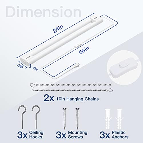 BBOUNDER 4Pack 2FT LED Shop Light, 65000K, 2200LM, Linkable for Garage - Image 6