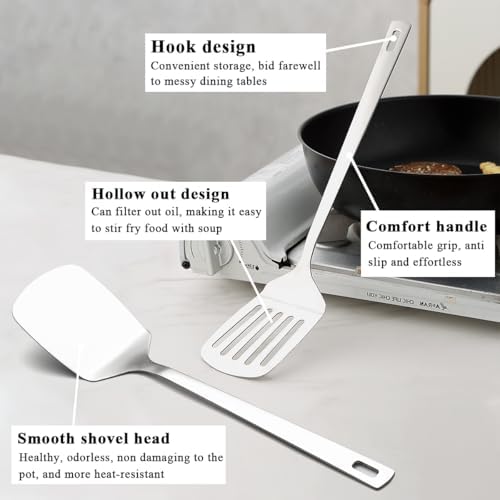 Evanda Kitchen Utensils Set 6pcs, Stainless Steel Cooking Utensils Set, Heavy Duty Kitchen Tools Spatulas Set, Home Essentials Kitchen Gadgets Accessories - Image 4
