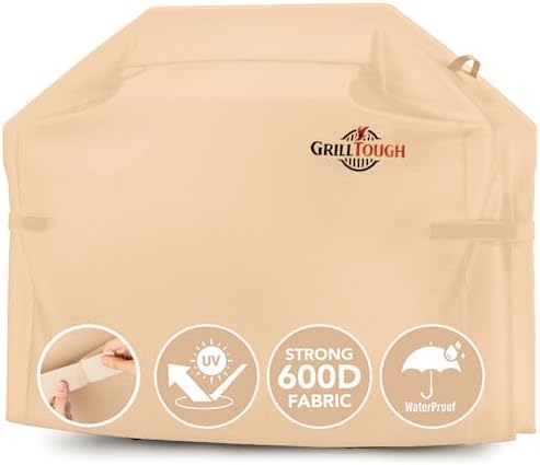 GrillTough Heavy Duty BBQ Grill Cover for Outdoor Grill, 72 Inch Tan by GrillTough