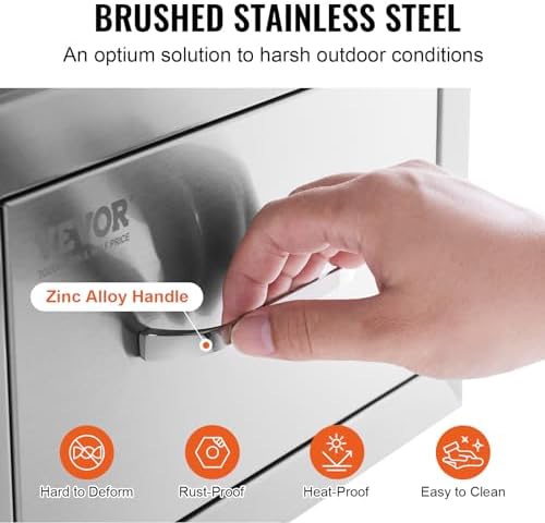 VEVOR Outdoor Kitchen Drawers 14"W x 8.5"H x 23"D Stainless Steel - Image 6