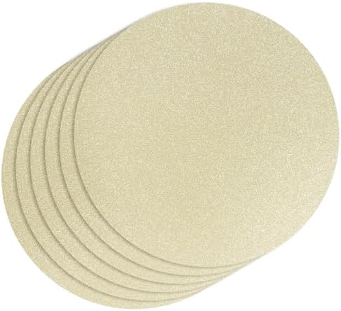 30 PCS Champagne Paper Placemats Round Place Mat Light Gold Glitter Disposable Paper Charger Doilies Tablemats for Birthday Banquet New Year Graduation Party Dinner Table Decor(13x13inch) by timecity