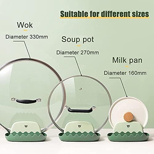 2-Pack Spoon Rest with Lid Holder for Kitchen Countertop (Pink&Green) - Image 6