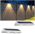 LIANGLOME 2 Pack Solar Fence Lights - 2PK Solar Outdoor Light Warm White/Daylight White/Cold White 3 Mode Deck Lights for Outside, Deck Fences, Stair Railings, Pools and Walls by LIANGLOME