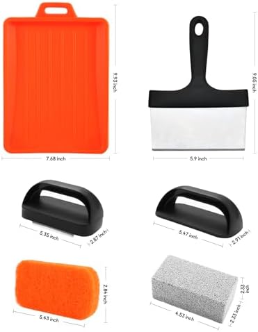 Upgraded Griddle Cleaning Kit for Blackstone 18 Pieces Flat Top Grill Accessories Cleaner Tool Set with Scraper, Heat-Resistant Silicone Spatula Mat with Hanger, Grill Brick, Scouring Pads - Image 3