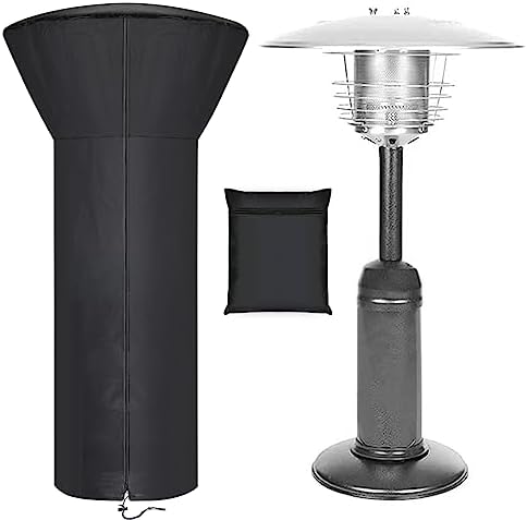 Patio Tabletop Heater Covers with Zipper and Storage Bag,Waterproof,Dustproof,Wind-Resistant,Sunlight-Resistant,Snow-Resistant,Black,38'' Height x 24" Dome x 14.5" Base by HUALEDIBrandHome