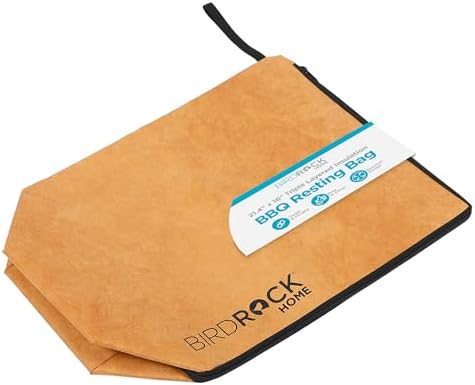 BIRDROCK HOME BBQ Resting Bag - Triple Layer Insulated Meat Resting Bag with Wide Zipper Opening, Premium Quality Tyvek, Portable, Reusable, 21.4" x 16" - Ideal for Briskets, Shoulders, & Large Cuts by BIRDROCKHOME