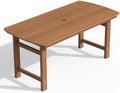 Ciokea HDPE Outdoor Patio Dining Table, All-Weather Furniture, Teak by CIOKEA