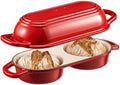Enameled Cast Iron Bread Loaf Pan with Lid,Double Sourdough Baking Pan(Red) by RYEDE