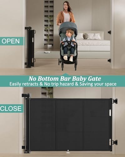 Miumoon 71 inch Reinforced Retractable Baby Gates 34 inch Tall - Image 4