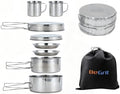 BeGrit Stainless Steel Camping Cookware Pot and Pan Set for Backpacking by BeGrit