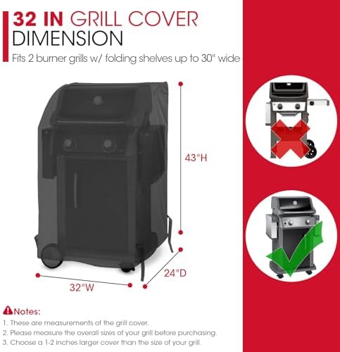 Unicook Small Grill Cover for Outdoor Grill Heavy Duty Waterproof, 32 Inch - Image 3