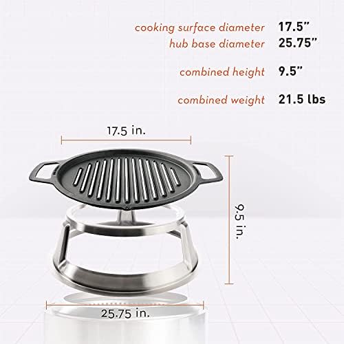 Solo Stove Yukon Grill Top & Hub | 17.5" Cast Iron Fire Pit Cooktop - Image 3