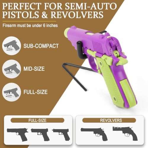 Yaocom 5 Pcs Rubber-Coated Pistol Display Stand, Desk Rest Style - Image 4