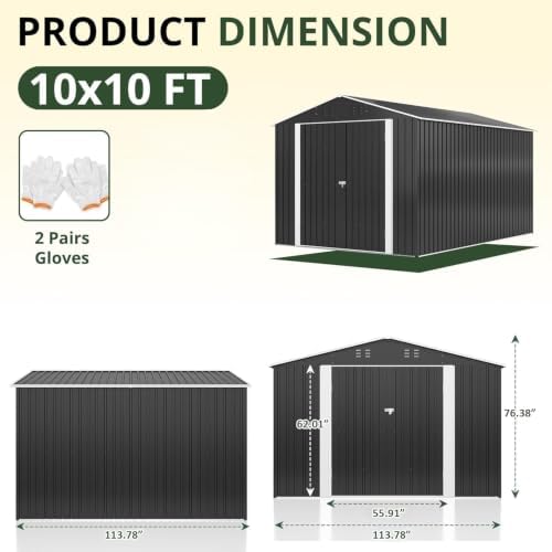 AirWire 10x10 FT Outdoor Storage Shed - Image 3