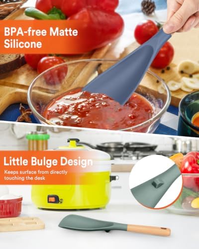 Badiano Silicone Cooking Spoon for Nonstick Cookwares, Multi-function,11.4" - Image 5