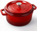 Miereirl 6.5 Quart Enameled Dutch Oven Pot with Lid, Cast Iron Dutch Oven with Dual Handles for Bread Baking, Cooking, Non-stick Enamel Coated Cookware (Red) by Miereirl
