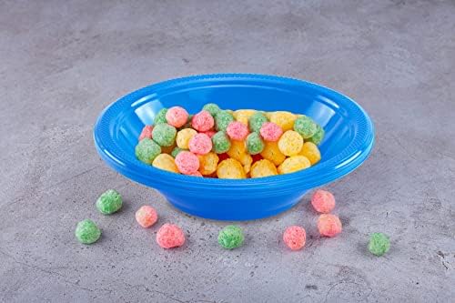 DecorRack 24 Blue Plastic Bowls, 7 in Disposable 12 oz Bowl - Image 3