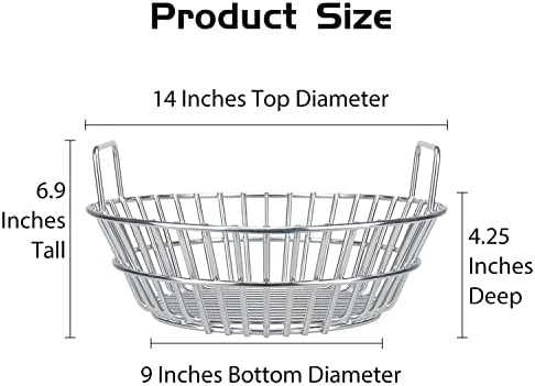 Charcoal Basket, Grill Ash Basket for Big Green Egg Large, 14 Inches Stainless Steel Ash Basket - Image 3