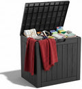 ROJIK 40 Gallon Resin Deck Box, Lockable Waterproof Weatherproof Outdoor Storage Container for Garden Tools, Cushions & Outdoor Accessories（Black by ROJIK