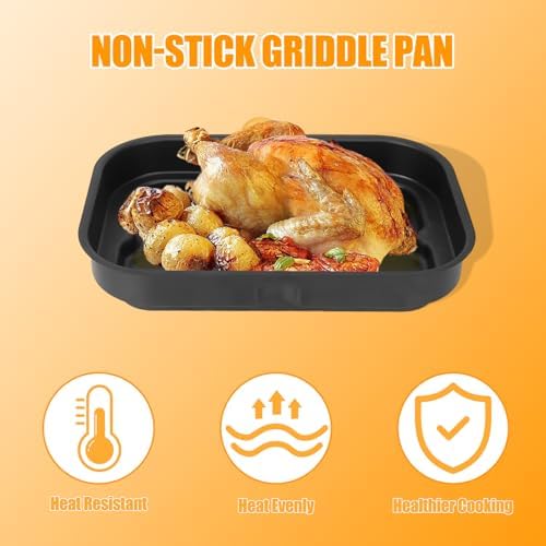Grill Roast Rack and Cooking Pot for Ninja Foodi FG551/DG551/DG651 Smart XL Indoor Grill Accessories, Stainless Steel Air Fryer Rack & Non-Stick Grill Pan Replacement & 100 Pack Air Fryer Liners - Image 5