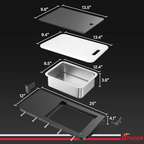 Utheer Upgraded Folding Front Shelf for Traeger Pro 22/575, Ironwood 650 - Image 2