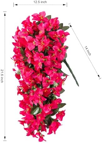 Faux Bougainvillea Artificial Flowers Plants for Outdoors Outside Decoration, 2 PCS Fake Flowers Silk Long Trailing Vines UV Resistant Realistic for Front Door Porch Planter Urn Patio Balcony Hot Pink - Image 6