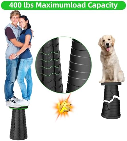 Qiguet Collapsible Stool, Folding Chair - Upgraded Portable Chair with Load Capacity 400lbs, Portable Stool for Camping Fishing Hiking - Folding Stool with Carrying Straps,Gifts for Fisherman (Green) - Image 4