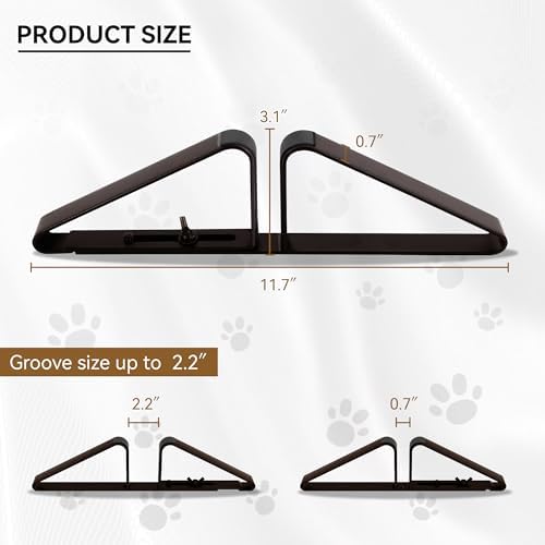 PUPETPO Support Feet for Pet Gate (Updated Version), Pet Gate Metal Support Feet Set of 2 for Extra Wide Foldable Dog Gate, Easy to Install, A Pair of Safety Fence Feet for Wooden Dog Gate, Brown - Image 5