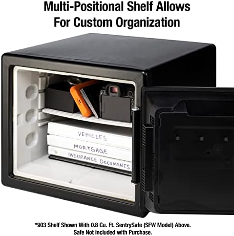 SentrySafe Shelf Insert for SFW082 and SFW123 Fireproof and Waterproof Safes, White Adjustable Safe Shelf Accessory for 0.8 and 1.2 Cubic Feet Safes, 903 - Image 3